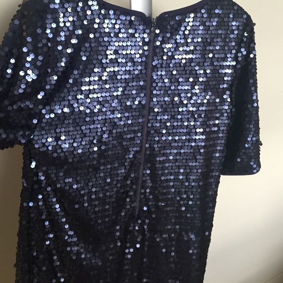 Navy blue Rachel Roy sequin dress, size 4 - Picture 3 of 4